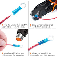 Load image into Gallery viewer, Wirefy 130 PCS Heat Shrink Ring Terminals #10 - Marine Grade Ring Connectors - Eyelet Wire Connectors - Blue 16-14 AWG