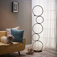 Load image into Gallery viewer, LED Floor Lamp For Living Room , Modern Ring Tall Lamp , Unique Touch Control Standing Lamp , 3 Way Dimmable Stand Light , 39 Inches 24W For Bedroom , Reading , Office , Home , Decorations ,( Black )