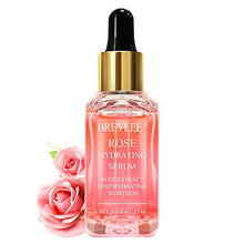 Load image into Gallery viewer, Rose Face Serum, BREYLEE Moisturizing Serum Hydrating Face Serum Rose Essence with Rose Petals Extract Hyaluronic Acid Trehalose B5 Vitamin Alcohol Free Facial Skin Care(17ml,0.6fl oz)