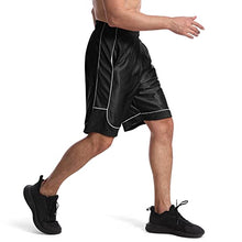 Load image into Gallery viewer, OUTSON Men's Basketball Shorts Athletic with Pockets Workout Shorts Dry Loose Fit Drawstrings Gym Training Shorts(Black,2XL)