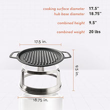 Load image into Gallery viewer, Solo Stove Bonfire Grill Cooking Bundle Cast Iron Grate Stainless Steel Fire Pit Grill with Hub for Elevation, 17.5 Inch Round Fire Pit Grate Wood Fueled Cooking Grate for Fire Pit