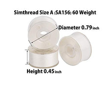 Load image into Gallery viewer, Simthread 25pcs White Prewound Bobbin Thread Size A (SA156) 60WT for Brother Innovis, Babylock, Bernette, Bernina and Janome Embroidery Thread Sewing Thread Machine with Clear Storage Plastic Case DIY