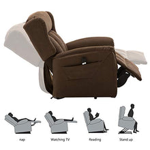 Load image into Gallery viewer, Power Lift Recliner Chair for Elderly, Bonzy Home Reclining Chair Living Room Chair with Overstuffed Suede Fabric Upholstery, Electric Recliner Lift Chair for Home Theater Seating