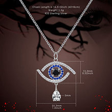Load image into Gallery viewer, Evil Eye Necklace for Women 925 Sterling Silver Necklace Turkish Blue Eye Lucky Protection Minimalist Jewelry Gift for Women for Christmas or Birthday
