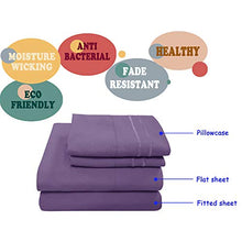 Load image into Gallery viewer, Mejoroom Bed Sheets Set - Soft Microfiber Bed Sheets,14-inch Deep Pockets,Copper ion Element,Wrinkle,Fade,Stain Resistant,Hypoallergenic - 4 Piece(Full,Purple)