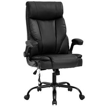 Load image into Gallery viewer, Office Chair Ergonomic Desk Chair PU Leather Computer Chair with Lumbar Support Flip up Armrest Task Chair Rolling Swivel Executive Chair for Women Adults(Black)