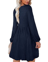 Load image into Gallery viewer, Sweater Dress for Women Long Sleeve Dresses That Hide Belly Fat Navy Blue L