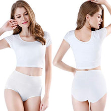 Load image into Gallery viewer, wirarpa Womens Cotton Underwear Panties High Waisted Full Briefs Ladies No Muffin Top Underpants 4 Pack White Size 5, Small