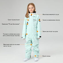 Load image into Gallery viewer, Kids One Piece Snowsuits Girls Ski Suits Overalls Waterproof Insulated Snow Wear Outfits Snowboarding Jackets