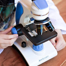 Load image into Gallery viewer, AmScope M162C-2L-PB10-WM-SP14-50P100S 40X-1000X Beginners Microscope Kit for Kids & Students w/Complete Science Accessory Kit + World of The Microscope Book