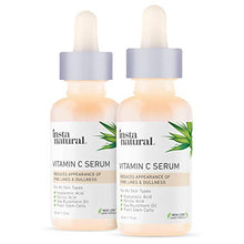 Load image into Gallery viewer, Vitamin C Serum Duo - 100 Days of Age Defying Benefits, With Hyaluronic Acid & Vitamin E, Brighten & Defend, Anti-Aging, Wrinkle Reducer & Sun Damage Corrector - InstaNatural - 2 Pack