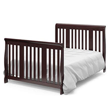 Load image into Gallery viewer, Storkcraft Portofino 4-in-1 Fixed Side Convertible Crib and Changer, Espresso, Easily Converts to Toddler Bed Day Bed or Full Bed, Three Position Adjustable Height Mattress (Mattress Not Included)