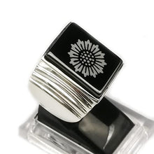 Load image into Gallery viewer, Great Gatsby Leonardo Dicaprio 925 silver ring Black onyx stamped silver ring Rings for men and women (Daisy Pictures, 7)