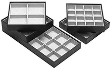 Load image into Gallery viewer, Magic Stackable Jewelry Trays Closet Dresser Drawer Organizer for Accessories, Gadgets & Cosmetics, Storage Display Showcase Holder Box, Set of 5