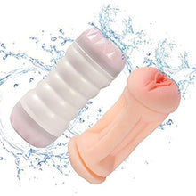 Load image into Gallery viewer, Double-Ended 3D Delûxe P'ôçkêt P'ûššy for Pleasure Male Mâštùrbätɔr Cup for Men Tight Hands Free Games Flešh LîghtŠex Tõy Pënispumps Easy to Use and Carry,Easy to Clean(White)