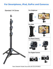 Load image into Gallery viewer, Phone Tablet Tripod, 51" Extendable Smartphone & Tablet Tripod Stand with Phone/Tablet Holder Mount & Remote, Compatible with Tablet/Phone/Camera for Selfies/ Video Recording/ Vlogging/ Live Streaming