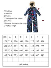 Load image into Gallery viewer, Bluemagic Big Kid's One Piece Snowsuits Ski Suits Waterproof Overalls Jackets Snowboarding,Water Color,160cm