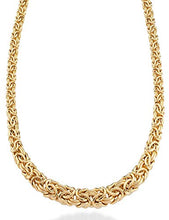 Load image into Gallery viewer, Miabella 18K Gold Plated Sterling Silver Italian Graduated Byzantine Chain Necklace for Women, 17, 18, 20 Inch 925 Handmade in Italy (20 Inches)