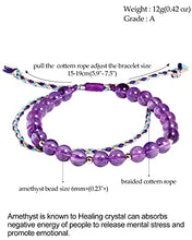 Load image into Gallery viewer, Jewever Amethyst Crystals Bracelets for Women Crystals and Healing Stones Handmade Braided Rope Friendship Bracelets Gift 6mm Bead
