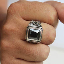Load image into Gallery viewer, Onyx Signet Solid 925 Sterling Silver Men Ring - Made in Thailand – 11