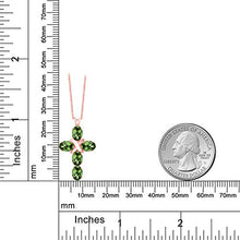Load image into Gallery viewer, Gem Stone King 2.50 Ct Oval Green Tourmaline 18K Rose Gold Plated Silver Pendant With Chain