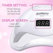 Load image into Gallery viewer, UV LED Nail Lamp, SUNUV UV LED Nail Polish Dryer Gel Machine for Manicure and Pedicure with Sensor and 4 Timers 36W SUN5