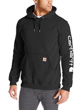 Load image into Gallery viewer, Carhartt Men's Midweight Sleeve Logo Hooded Sweatshirt (Regular and Big & Tall Sizes), Black, Large