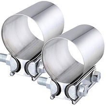 Load image into Gallery viewer, EVIL ENERGY 2.5 Inch 2 1/2 Butt Joint Exhaust Band Clamp Sleeve Stainless Steel 2pcs