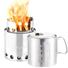 Load image into Gallery viewer, Solo Stove & Pot 900 Combo: Ultralight Wood Burning Backpacking Cook System. Lightweight Kitchen Kit for Backpacking, Camping, Survival. Burns Twigs, No Batteries or Liquid Fuel Gas Canister Required