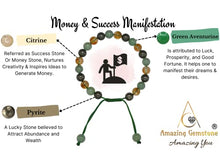 Load image into Gallery viewer, Money Wealth Success Bracelet - Pyrite Green Aventurine Citrine Bracelet Set for Men Women Healing Calming Anxiety Stress Relief Gifts (Adjustable)