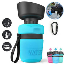 Load image into Gallery viewer, Pet Water Bottle for Dogs, dog water bottle foldable, Dog Travel Water bottle, Dog Water Dispenser, Lightweight & Convenient for Travel BPA Free 18 OZ. (Blue)