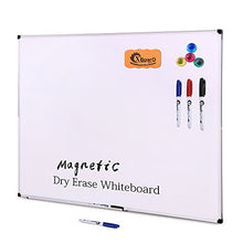 Load image into Gallery viewer, XBoard Double-Sided 36 x 24 Inch Magnetic Dry Erase Board Set - Wall Mounted 3' x 2' Reversible Whiteboard with 1 Dry Eraser & 3 Dry Erase Markers & 4 Push Pin Magnets