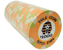 Load image into Gallery viewer, Brybelly Nile Club Casino Grade Ceramic 10-Gram Poker Chip – Pack of 50 ($1000)