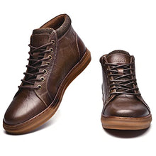 Load image into Gallery viewer, Arkbird Fashion Men's Leather Sneaker Boots Mid-Top Casual Oxford Walking Shoes for Men Khaki Man Size 12