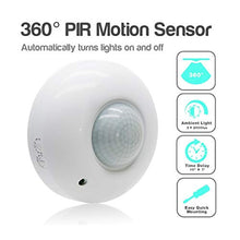 Load image into Gallery viewer, Sensky 360 Degree Ceiling Mount Occupancy Sensor, 110-240V PIR Motion Sensor Switch, High Sensitive Movement Detector Light Switch, Neutral Required(Max Detection Distance: 6 m)