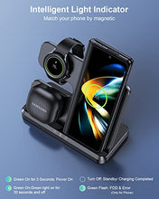 Load image into Gallery viewer, ZUBARR Wireless Charging Station for Samsung 3 in 1 Wireless Charger for Galaxy Z Flip 4/3 Z Fold 4 S22 S21 S20 Note20 Compatible with Samsung Watch Charger for Galaxy Watch 5/4/3, Galaxy Buds, Black