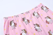 Load image into Gallery viewer, Joyond Girls Summer Cotton Pajamas 4 Piece Snug-Fit Sleepwear Size 6 for Toddler Clothes Kids Short Sleeves Unicorn Pjs Set
