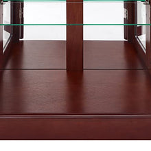 Load image into Gallery viewer, GOOD & GRACIOUS 4 Door Curio Cabinet with Lights, Tempered Glass Adjustable Shelves, and Mirrored Back, Walnut