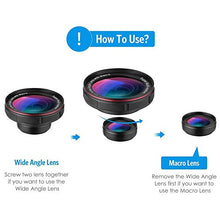 Load image into Gallery viewer, Smart Phone Camera Lens Kit, 4K HD Optical 15X Macro Lens 0.6X Super Wide Angle Lens Kit Cellphone Telescope Lens for iPhone 11 XS XR X 8 7 Samsung Galaxy