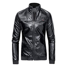 Load image into Gallery viewer, Men Winter Top Leather Jacket Biker Motorcycle Zipper Long Sleeve Coat Blouses