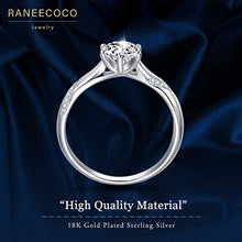 Load image into Gallery viewer, Stunning Flame Solitaire Engagement Ring Cubic Zirconia CZ in White Gold Plated Sterling Silver for Women | Excellent Cut, D Color, FL Clarity & Exquisite Polish | Size 6