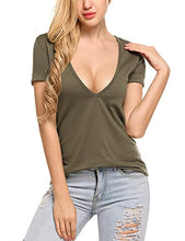 Load image into Gallery viewer, Beyove Women's Deep V T-Shirt Summer Short Sleeve Loose Casual Top(S-XXL) (Tie Dye Purple Cloud, X-Large)