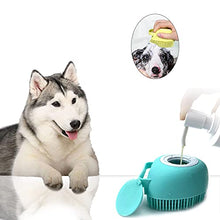 Load image into Gallery viewer, ELEGX Pet Grooming Bath Massage Brush with Soap and Shampoo Dispenser Soft Silicone Bristle for Long Short Haired Dogs Cats Shower (Yellow)