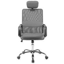 Load image into Gallery viewer, Halter Ergonomic Executive Mesh Office Chair with Headrest, Thick, Compact Seat Cushion, Smooth-Glide Wheels, Durable Chrome Base, Easy Assembly (Dark Gray)