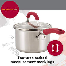Load image into Gallery viewer, Rachael Ray Create Delicious Stainless Steel Cookware Set, 10-Piece Pots and Pans Set, Stainless Steel with Light Blue Handles