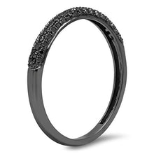 Load image into Gallery viewer, Dazzlingrock Collection 0.25 Carat (ctw) 14k Black Plated Round Black Diamond Ladies Pave Anniversary Wedding Band Stackable Ring 1/4 CT, White Gold, Size 5.5