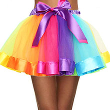 Load image into Gallery viewer, RELBCY Women's Tutu Skirt Rainbow Tulle Bubble Skirt Princess Party Ballet Skirt for Women and Girls (A Colorful)