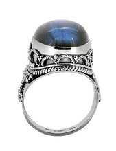 Load image into Gallery viewer, YoTreasure Labradorite Ring Solid 925 Sterling Silver Gemstone Jewelry