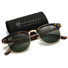 Load image into Gallery viewer, AEVOGUE Polarized Sunglasses Semi-Rimless Frame Brand Designer Classic AE0369 (Tortoise&G15, 48)