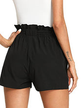 Load image into Gallery viewer, Romwe Women's Casual Elastic Waist Bowknot Summer Shorts with Pockets Burgundy XS
